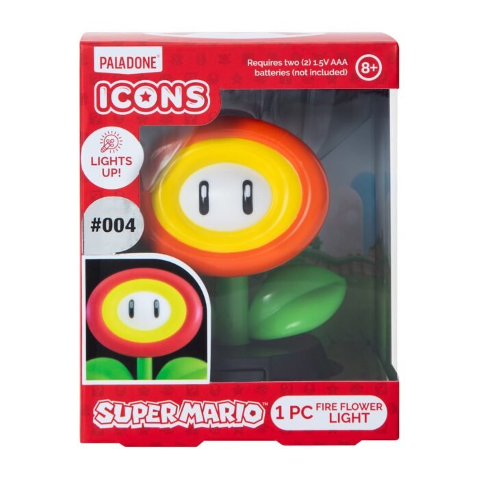 Paladone Icons Series: Super Mario - Fire Flower #04 Light Up Vinyl Display Night Light 4" Figure - Image 7
