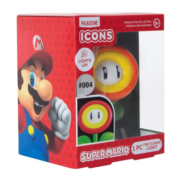 Paladone Icons Series: Super Mario - Fire Flower #04 Light Up Vinyl Display Night Light 4" Figure - Image 6