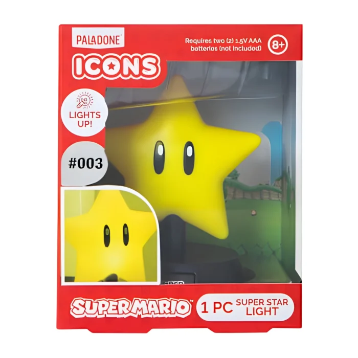 Paladone Icons Series: Super Mario - Super Star #03 Light Up Vinyl Display Night Light 4" Figure - Image 7