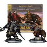 World Of Warcraft: Dwarf Hunter: Beastmaster & Marksman and Pandaren: Monk & Rogue - Two Pack 1:12 Scale Posed Figures By McFarlane Toys, Gold Label!