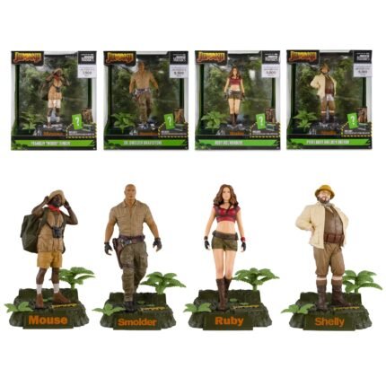 McFarlane Movie Maniacs - Jumanji: The Next Level Bundle 4 Pack - 6" Posed Figures with Collector Card & Stand - Authenticated Limited Edition Pieces