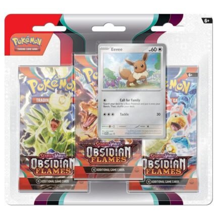 Pokemon TCG: Scarlet & Violet: Obsidian Flames Blister - 3 Booster Packs & Promo Card (Eevee Or Houndstone, Styles May Vary)