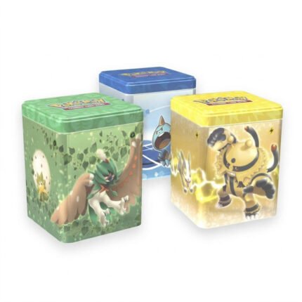 Pokemon TCG: Stacking Tin Bundle - Set of 3 Stacking Tins (Grass, Water & Electric) - 3 Booster Packs & Pokemon Coin Each